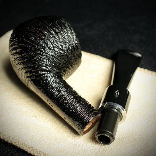 Savinelli Otello Black Rusticated Briar Pipe - Shape 315 (6mm)