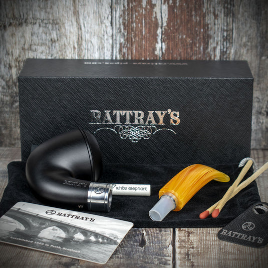 Rattrays Monarch Black 9mm Briar Smoking Pipe - Shape 15