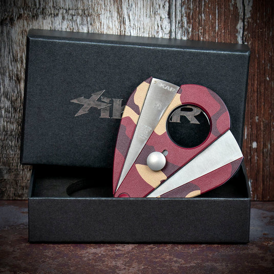 Xikar Xi-2 Red & Tan Camouflage Fibreglass 200CRT Double Blade Cigar Cutter