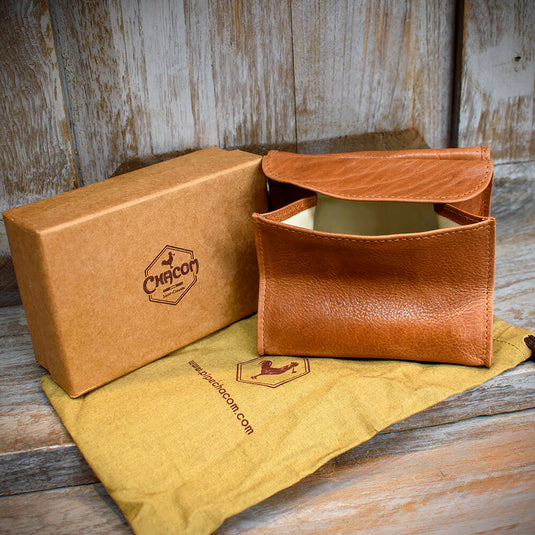 Chacom Small Box Tobacco Pouch - Tan Leather (CC020 H)