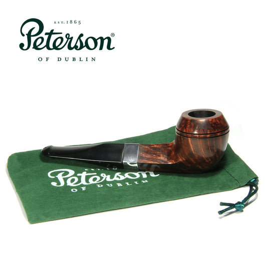 Kildare Silver Mounted Briar Pipe By Peterson Of Dublin- Shape No.150 9mm