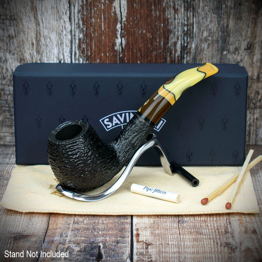 Savinelli Paloma Rustic Black 677 - 6mm Briar Pipe