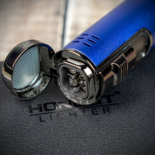 Honest Lewis Cigar Lighter - Blue & Chrome