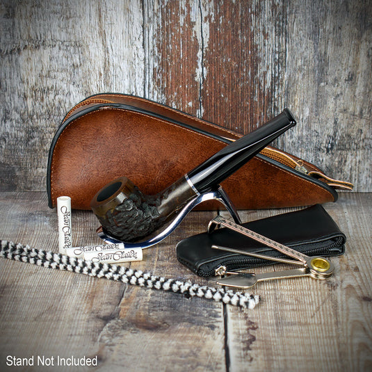 Smoke-King Pipe Smoker's Set - Brown Leather Pouch