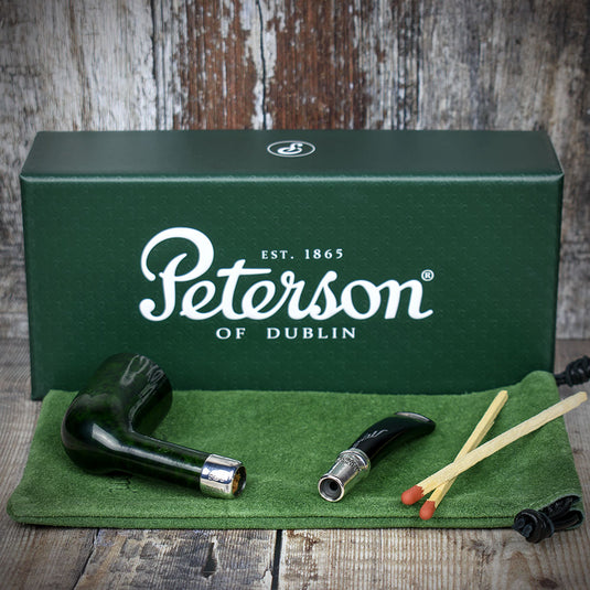 Peterson of Dublin Green Spigot Briar Smoking Pipe - Shape 124