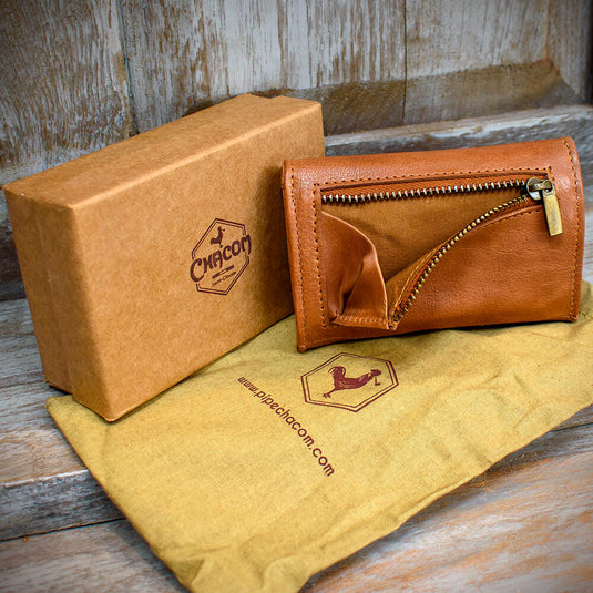 Chacom Small Box Tobacco Pouch - Tan Leather (CC020 H)