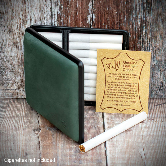 Kingsize Cigarette Case Vom Hofe Green Suede Leather