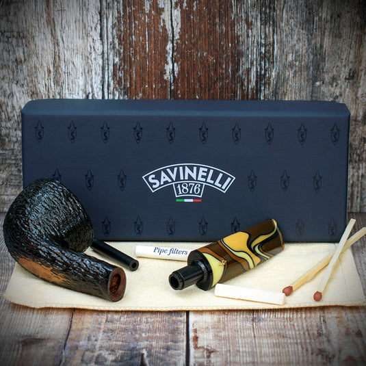 Savinelli Paloma Rustic Black 316 - 6mm Briar Pipe