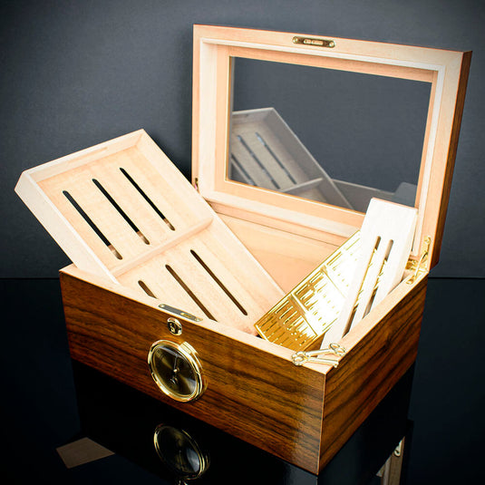 Cigar Humidor Walnut 75 Capacity - HU20