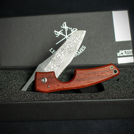 Les Fines Lames Le Petit Cigar Cutter & Knife - Compass Cuba Padauk