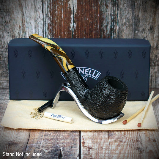 Savinelli Paloma Rustic Black 677 - 6mm Briar Pipe