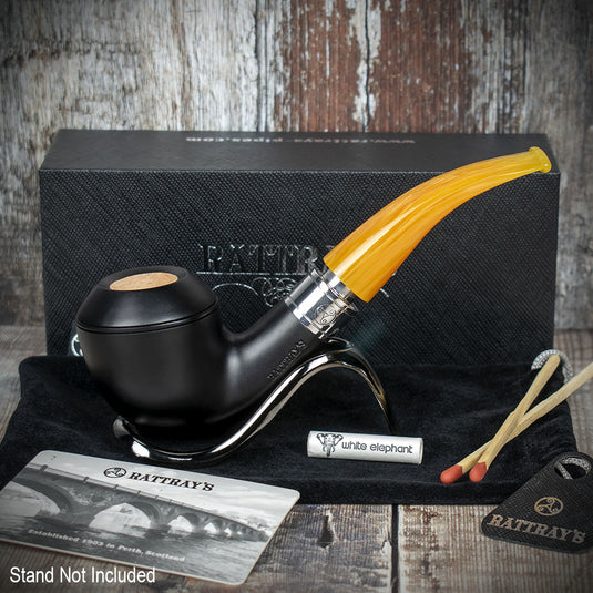 Rattrays Monarch Black 9mm Briar Smoking Pipe - Shape 178