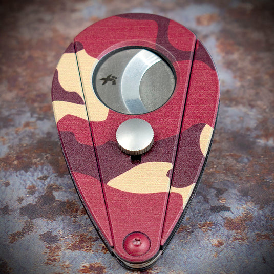 Xikar Xi-2 Red & Tan Camouflage Fibreglass 200CRT Double Blade Cigar Cutter