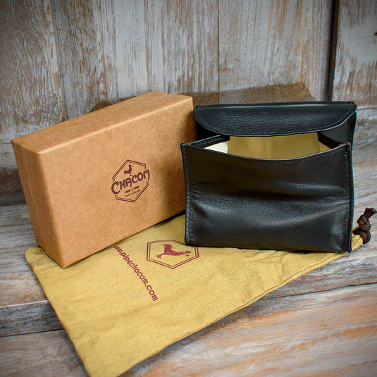 Chacom Pipe Tobacco Pouch - Black Leather (CC020 N)