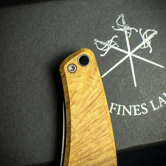 Les Fines Lames Le Petit Cigar Cutter & Knife - Compass Nicaragua Acacia Burl