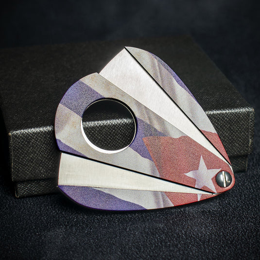 Twin Blade Cigar Cutter - Cuban Flag